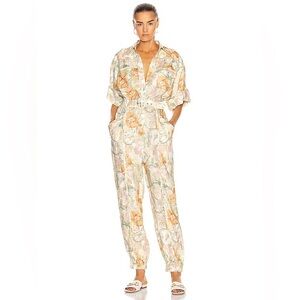 NWT Zimmerman Washed Floral Glassy Linen Boilersuit - sz 1